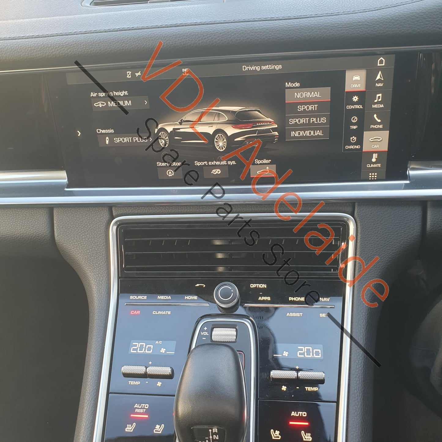 Porsche Panamera AC Climatronic Rear Control And Display Panel 974919615K 974919615K 974919615P 974919615K6N3 974919615K6N3 974919615P6N3 One retaining clip is loose