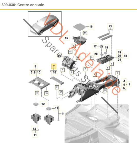 Porsche Panamera 971 Centre Console Trim 971863289F 971863289F 971863289F7P8