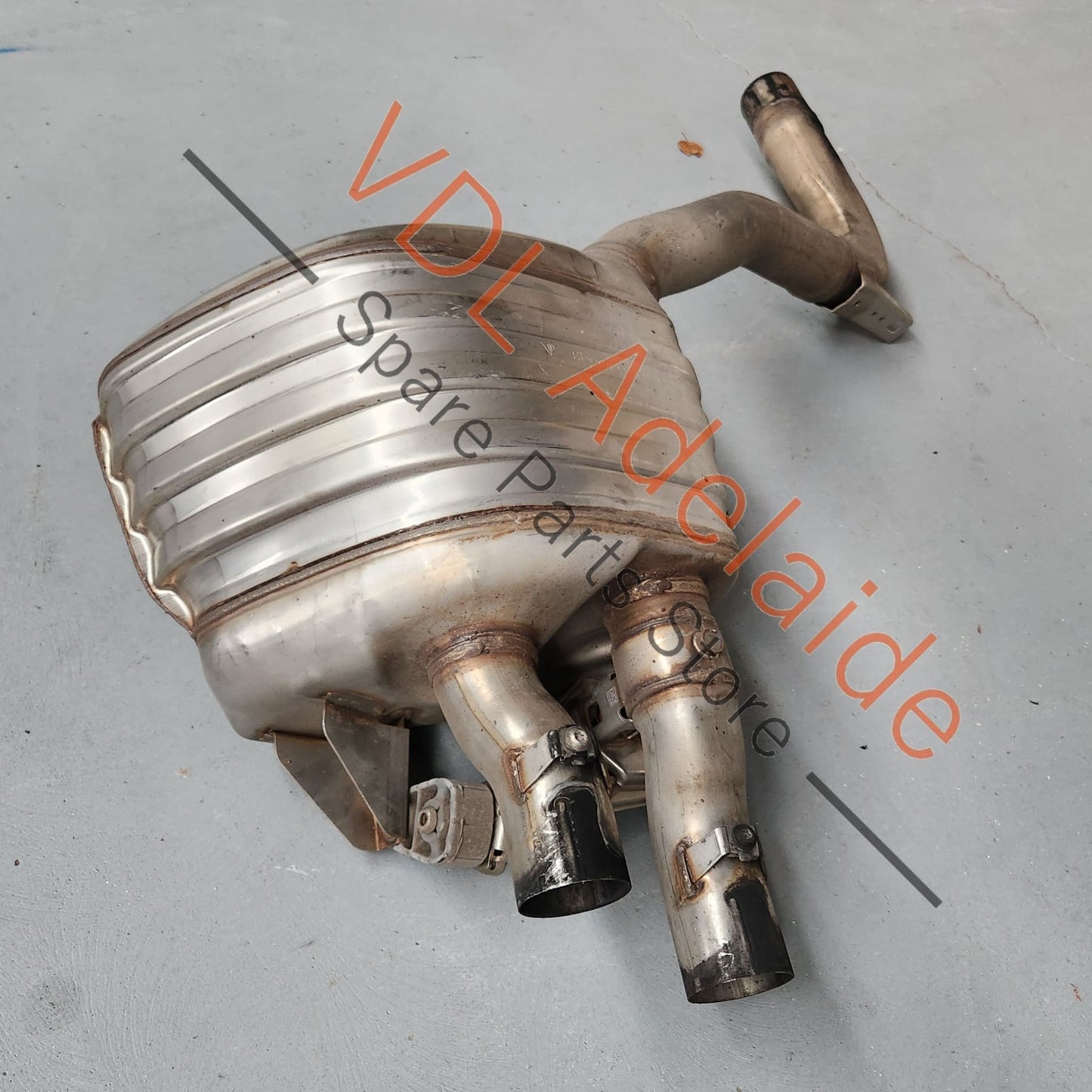Porsche Panamera 971 Rear Right Muffler Exhaust 971253608AY 971253608AY 971253608 Pipe will be cut at blue dotted line to save on freight. Contact us if you would prefer to send it un-cut.