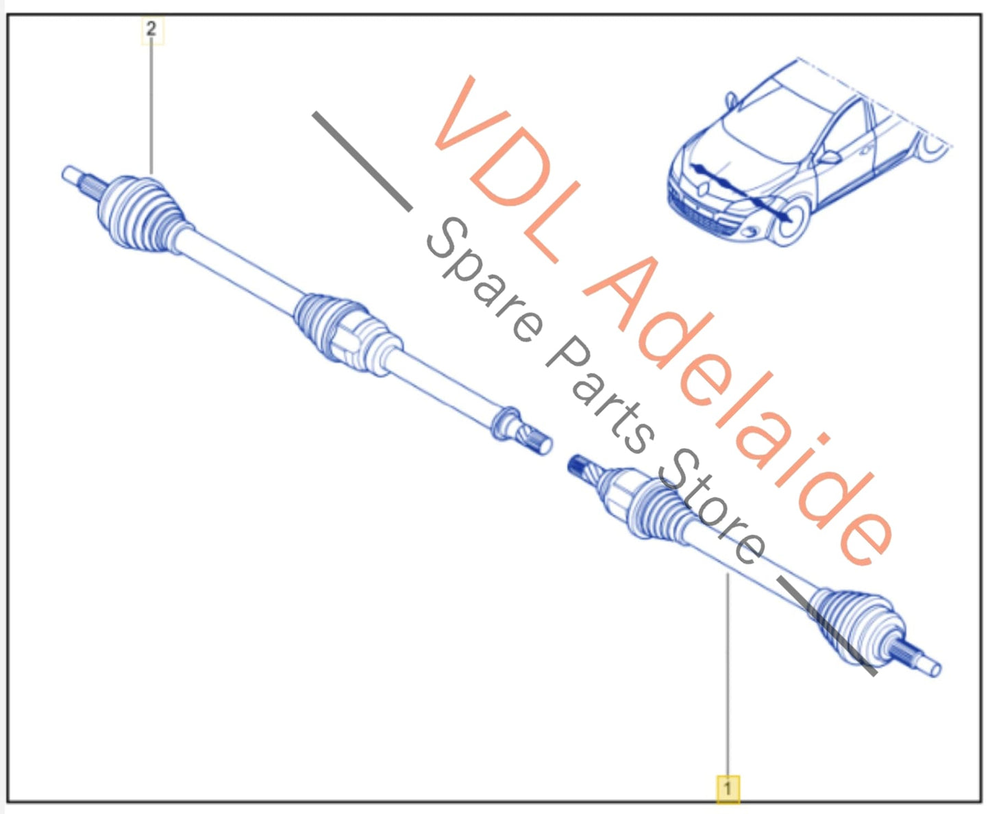 Renault Megane MK3 III RS250 RS265 RS275 Left Side CV Axle Driveshaft Shaft
