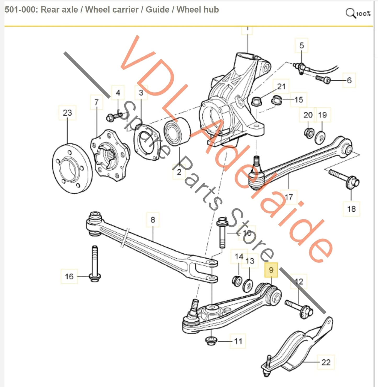 Porsche 911 Boxster Cayman 2x Rear LCA Control Lateral Arm Suspension Arms 99733105303