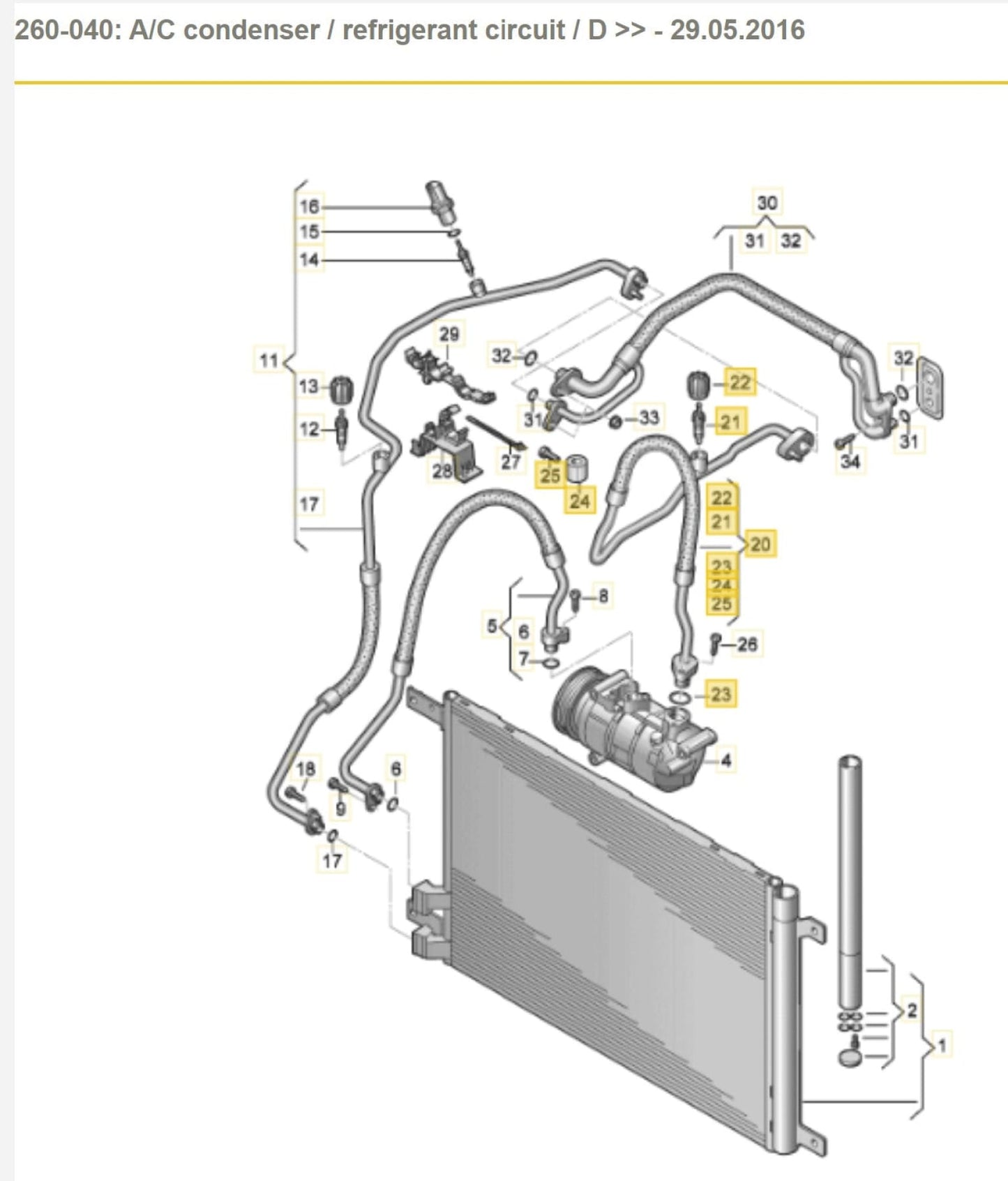VW Golf MK7 Refrigerant AC Hose Line Pipe 5Q0820743E