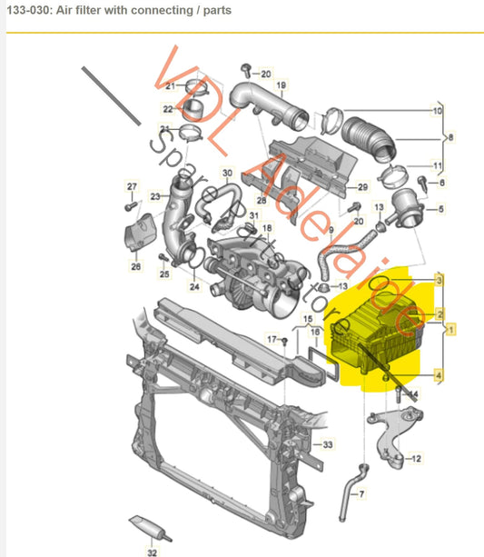 Audi RS3 8V Genuine Stock OEM Air filter Box 3Q0129607 3Q0129607