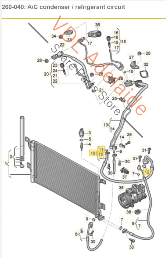 8W0816743BQ Audi RS5 F5 B9 AC Refrigerant Gas Hose Line Pipe 8W0816743BQ
