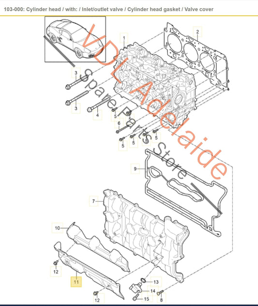 9A110430703 9A110430903 Porsche Cylinder Head Heat Shield Cyl 1-3 9A110430703 9A110430903