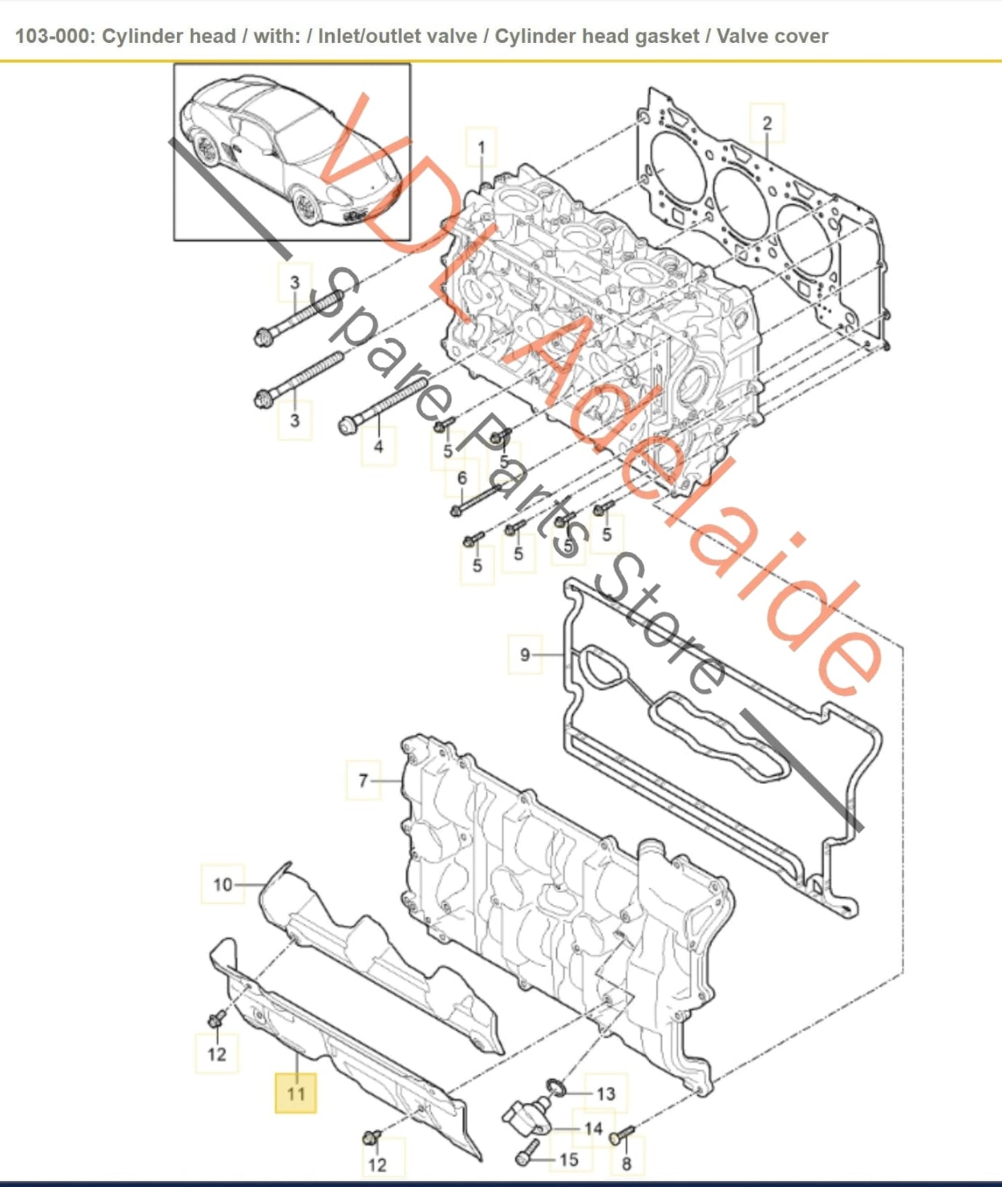 9A110430804 9A110431003 Porsche Cylinder Head Heat Shield Cyl 4-6 9A110430804 9A110431003