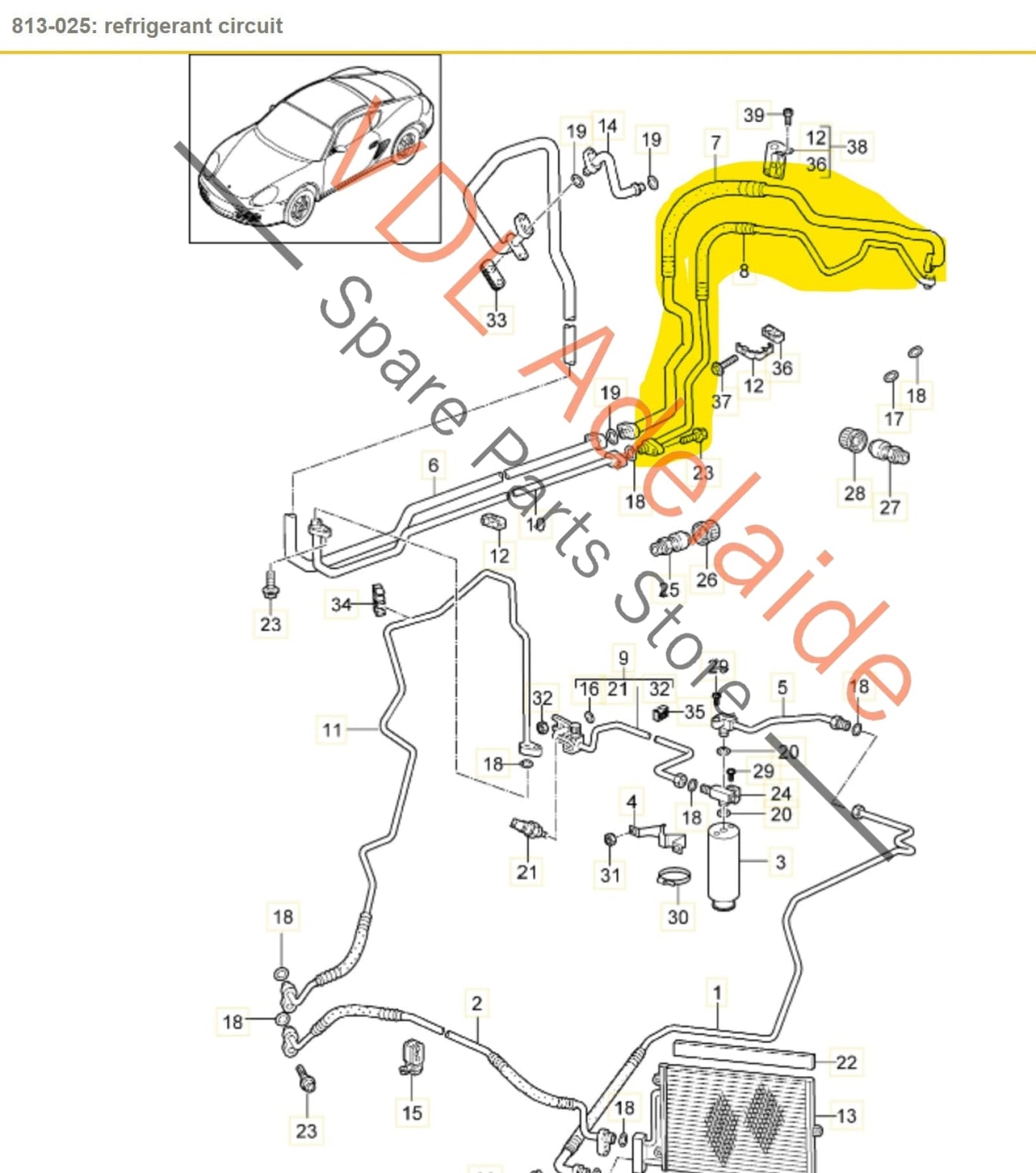 9A157309904 9A157309704 9A157309911 Porsche Cayman Air Conditioning Suction & Pressure Hose 9A157309704 9A157309704