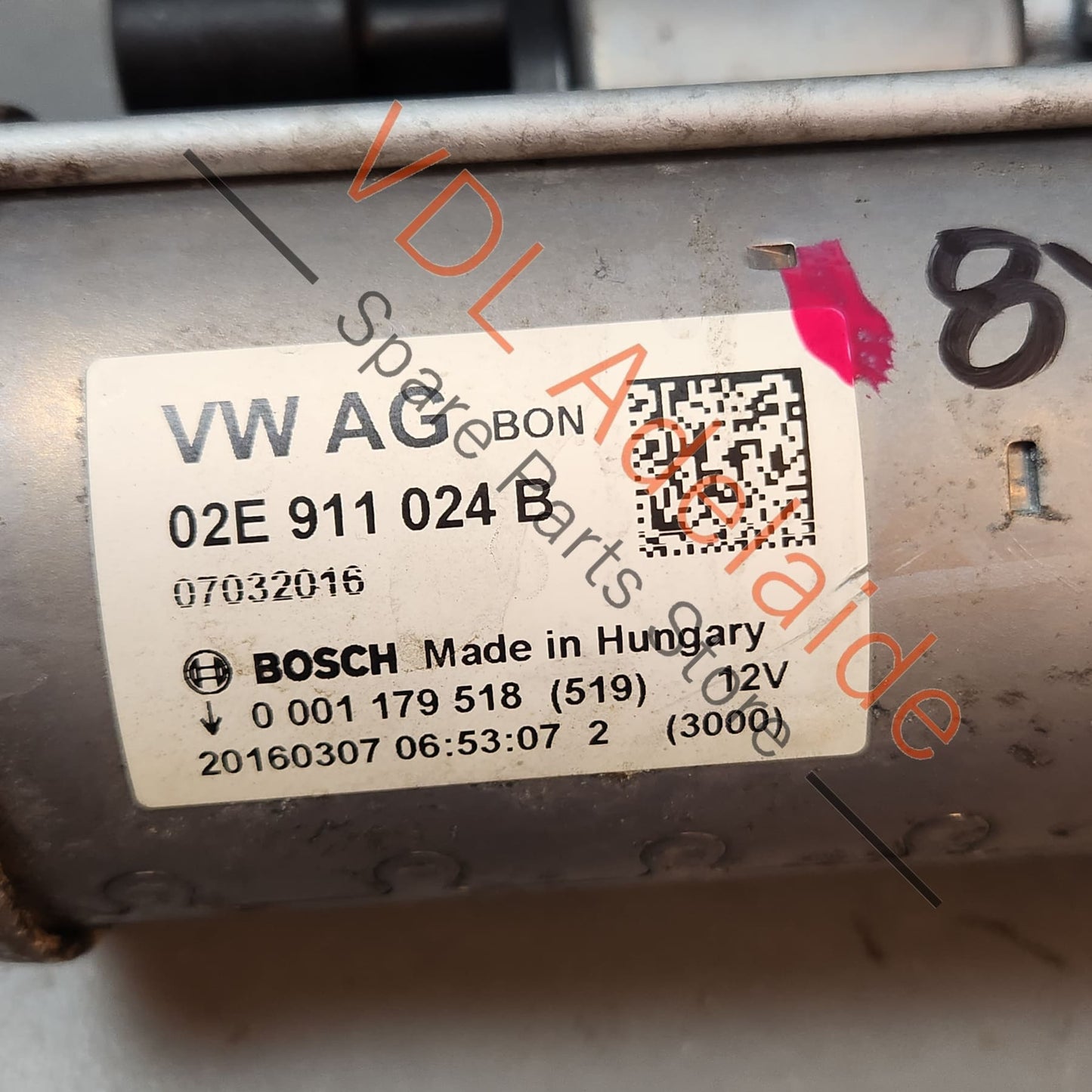02E911024B Audi RS3 8V 1.1kw Starter Motor 02E911024B Bosch for 2.5L 5Cyl Cars