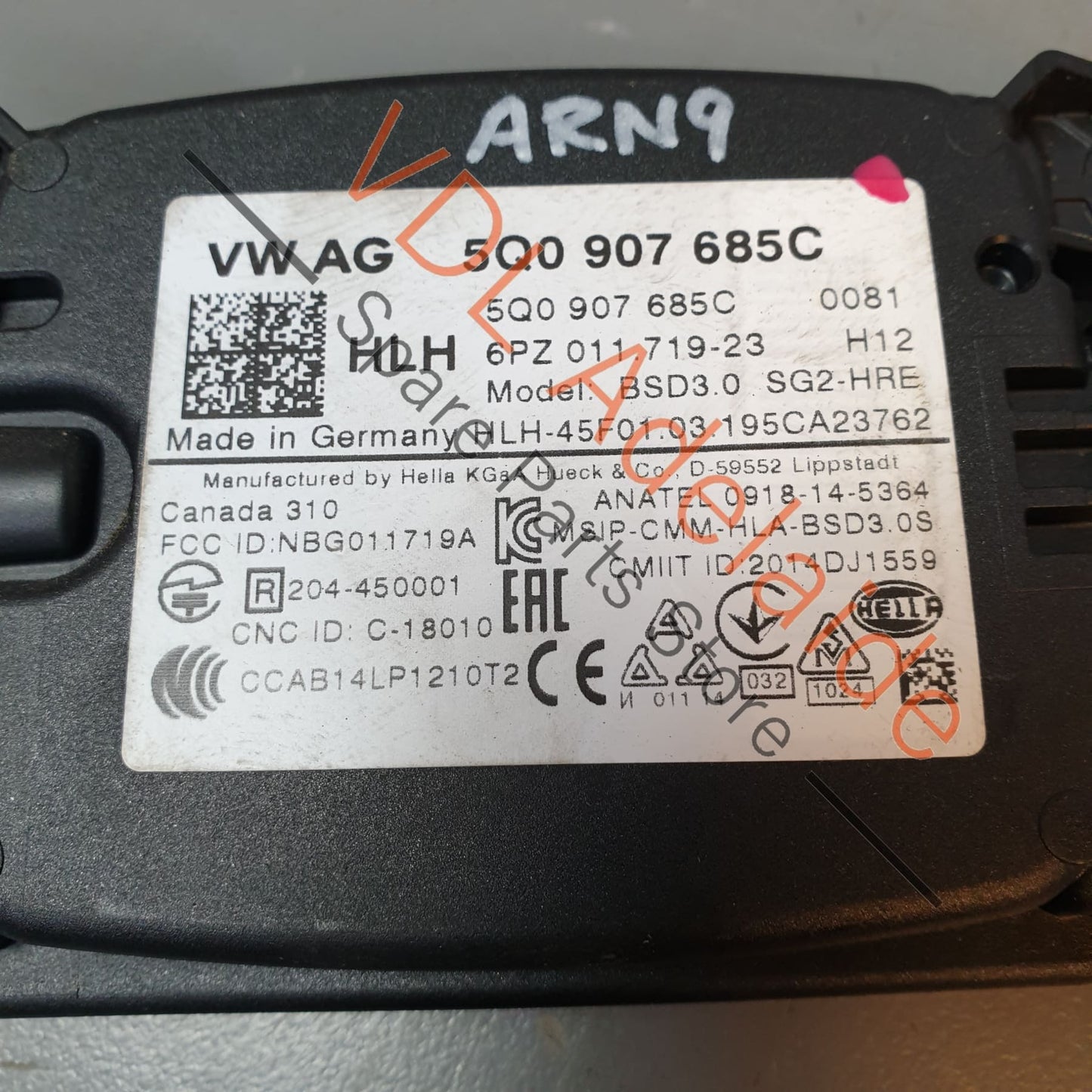 5Q0907685C VW Audi Blind Spot Radar Rear Left Slave 5Q0907685C