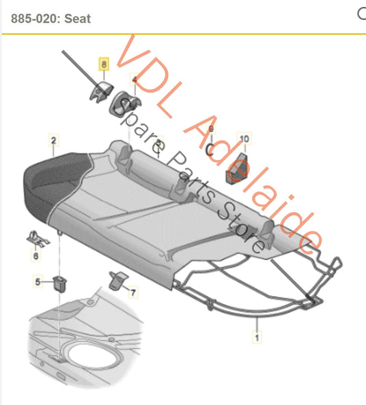 5G0887187 VW Golf MK7 Rear Seat Isofix Trim Clip Inner 5G0887187