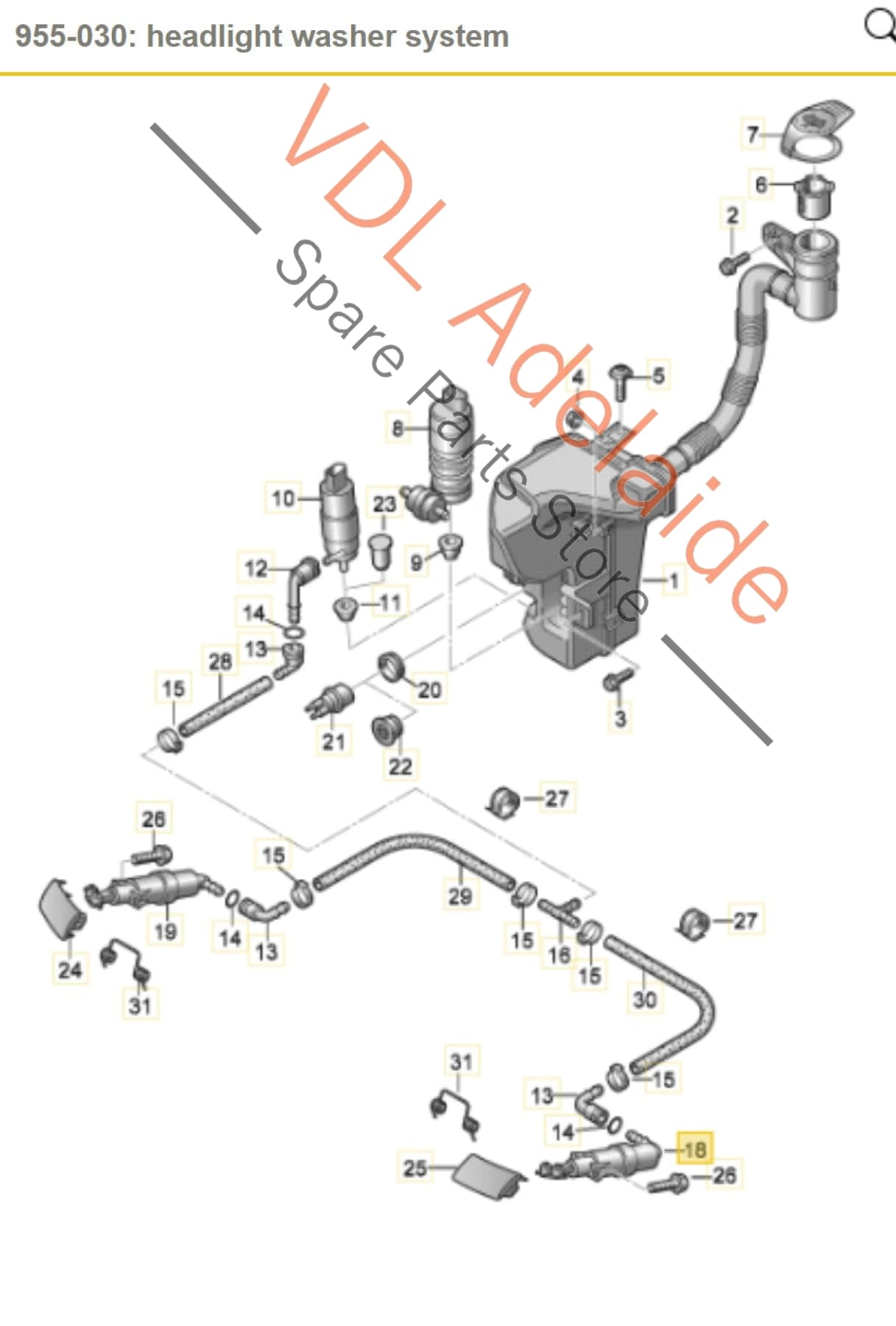 8P0955101B Audi S3 8P Headlight Washer Nozzle Jet 8P0955101B