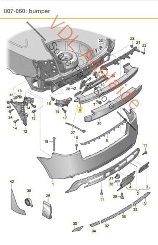 8P4807309B Audi A3 S3 8P 2004-2013 Rear Aluminium Bumper Reo Reinforcement Bar 8P4807309B