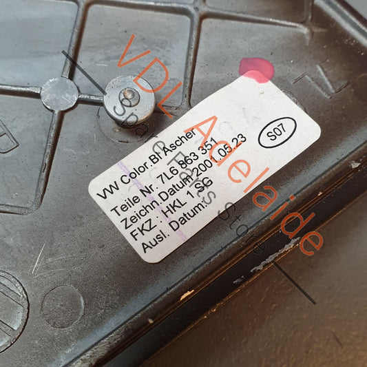 7L6863351 PR5MG  VW Touareg 7L Sliding Cabinet Ashtray Burr Walnut Wood Trim 7L6863351 Centre Console Interior