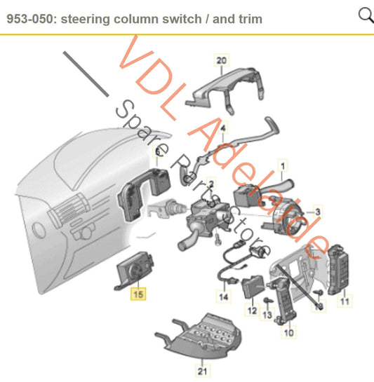 3D0953551 3D095355101C VW Touareg Audi Q7 Electric Adjustable Steering Column Adjustment Switch 3D0953551