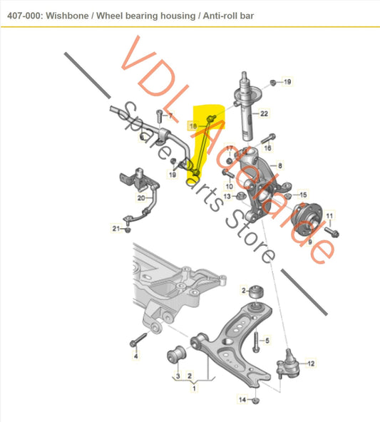 5Q0411315B Audi 8V 2013-2020 Swaybar Coupling Rod Links (pair) 5Q0411315B