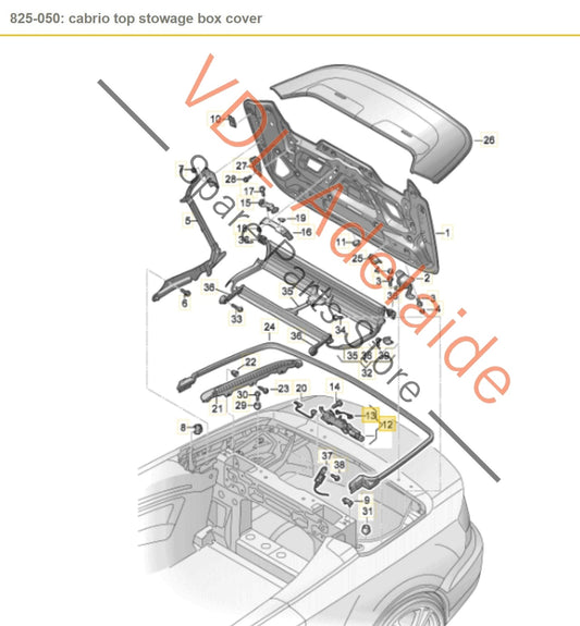 8V7825825 Audi A3 S3 Cabriolet 8V7 8V Roof Soft Top Locking Mechanism 8V7825825