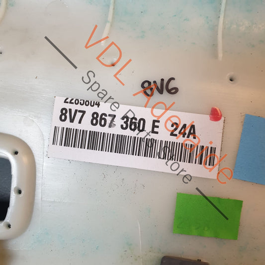 8V7867360E24A Audi A3 S3 Convertible Interior Front Overhead Roof Pillar Trim Left 8V7867360E 24A