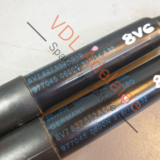 8V7827552A Audi A3 S3 Cabriolet Convertible Rear Boot Trunk Gas Lift Struts (Pair) 8V7827552A