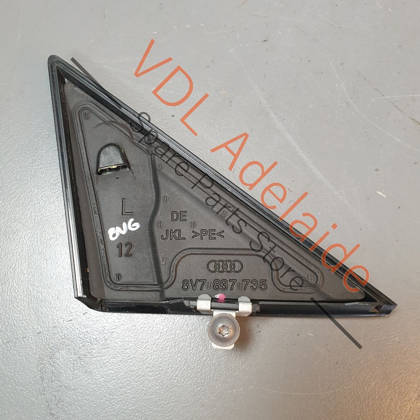 8V7837637 Audi A3 S3 Cabriolet Convertible Front Left Door A Pillar Corner Trim Gloss Black 8V7837637