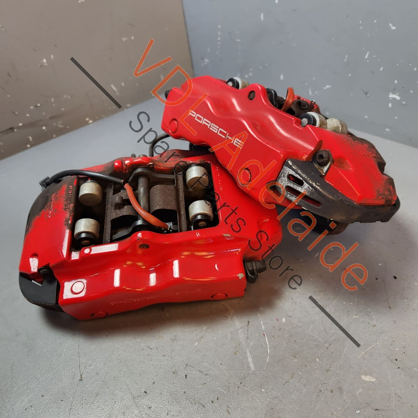 95535242151 95535242251 Pair of Porsche Cayenne GTS Rear Brembo 4x Piston Brake Calipers 18ZR Suit 330mm x28mm Rotor