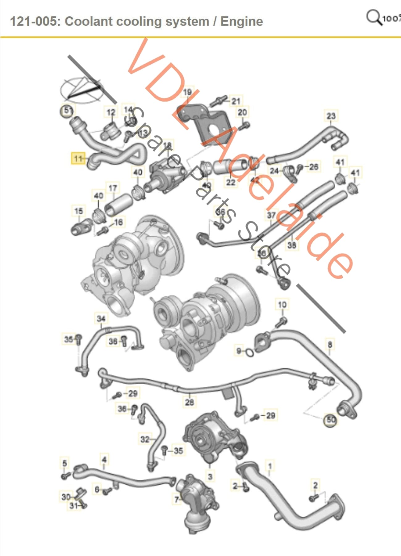 06M121075S Audi RS4 RS5 Coolant Pipe 06M121075S