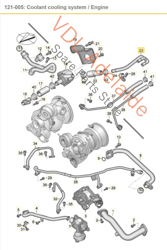 06M145121S Audi RS4 RS5 Coolant Pipe 06M145121S