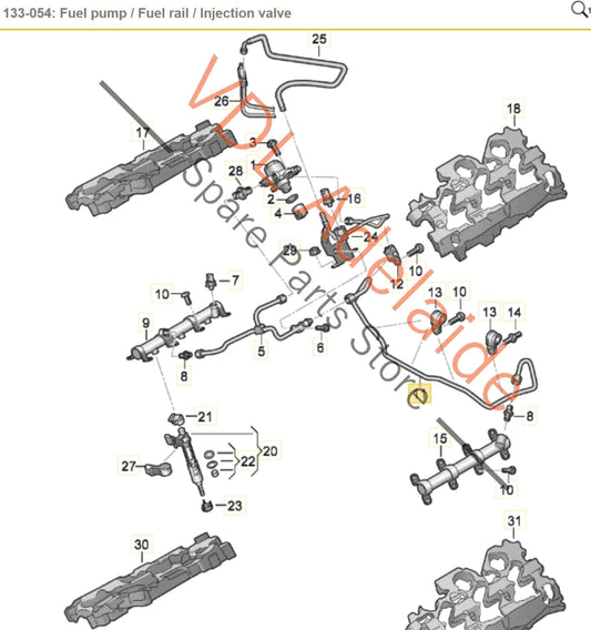 06M127507AC Audi RS4 RS5 High Pressure Fuel Supply Line Pipe 06M127507AB