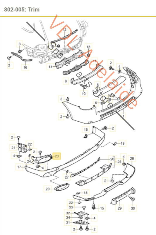 95550596200, 7L5807961C, , , Porsche Cayenne GTS Rear Inner Bumper Mouting Bracket Left Side