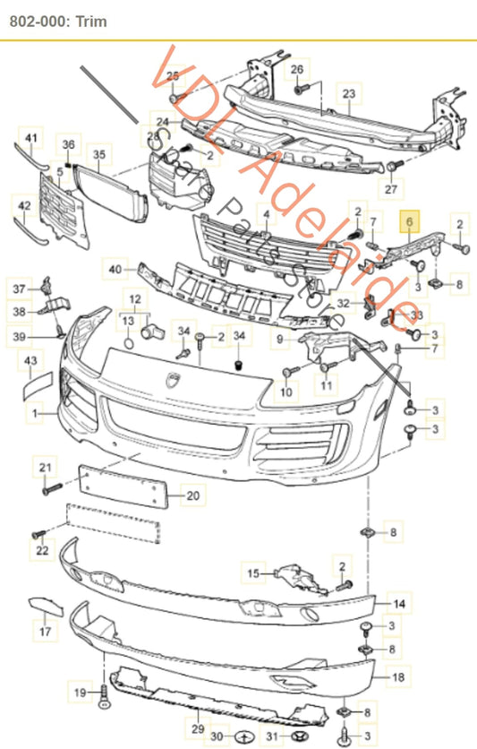 95550505010 7L5807049B OEM Porsche Cayenne 9PA 955 957 Front Right Bumper Guide Rail bracket 95550505010 7L5807050B