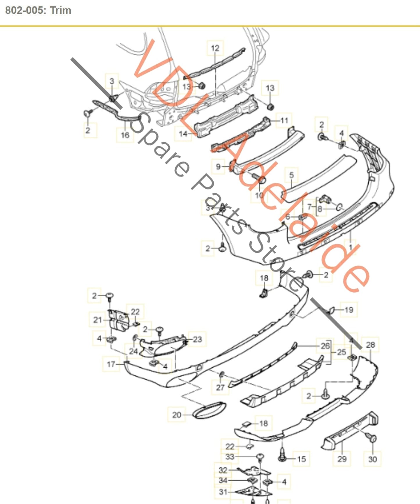 95550587511, 95550587513G2X, , , Porsche Cayenne GTS Rear Bumper Lower Spoiler (modified to suit towbar) 95550587511 G2X