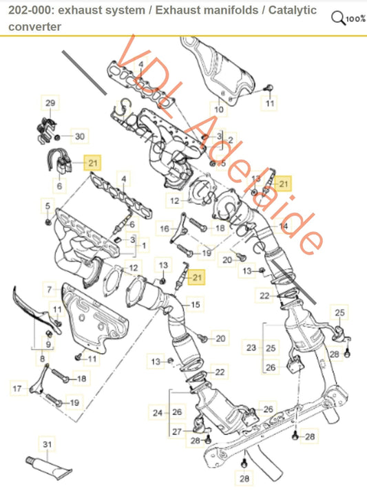 95560617800, , , , Porsche Cayenne 9PA Oxygen Sensor Lambda Probe Downstream After Cat 95560617800