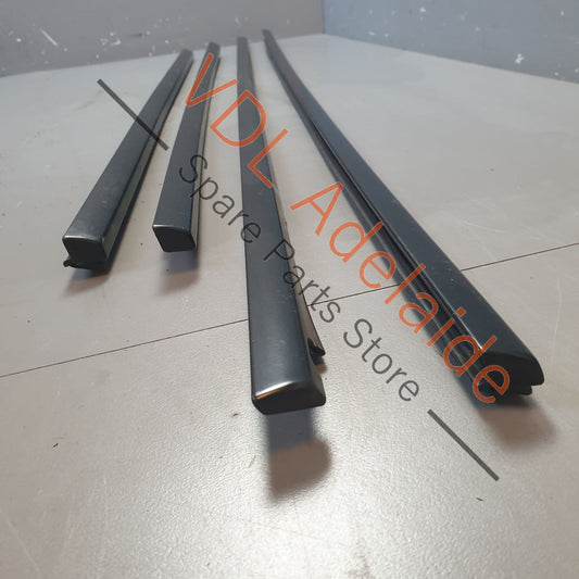 Set of Porsche Cayenne GTS 9PA Exterior Window Slot Seal Trims Matt Black