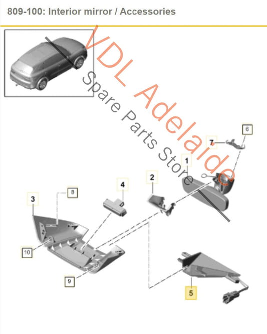9Y0858066 3G0845109 Porsche Cayenne E3 9YA 9YB Trim Panel for Windscreen Camera 9Y0858066 3G0845109