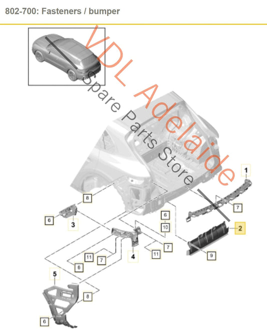 9Y0807587A Porsche Cayenne E3 Rear Bumper Aluminium Cover Trim 9Y0807587A