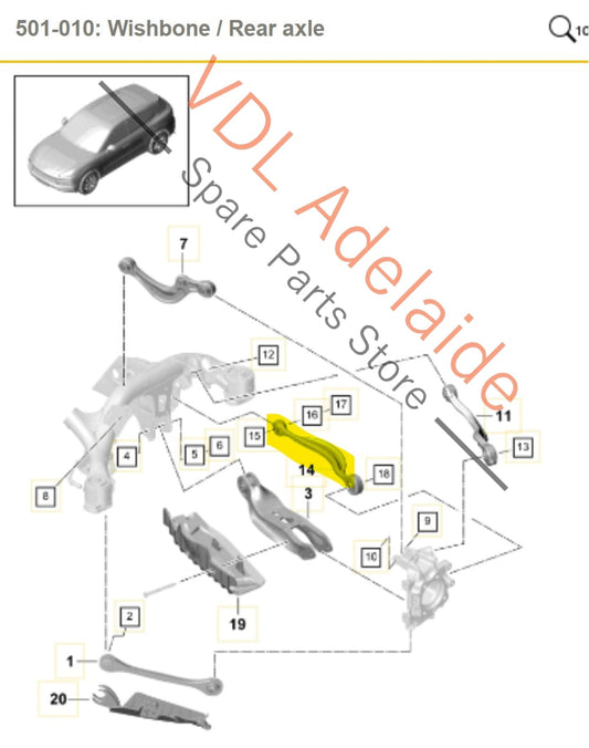 PAB501529 4M0501531 4M0501529L  Porsche Cayenne E3 Audi Q7 Q5 Rear Suspension Track Rod Control Arm 4M0501531 PAB501529