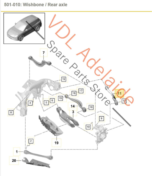 PAB505397 4M0505397 4M0505371 Porsche Cayenne E3 Audi Q7 Q5 Rear Left Suspension Wishbone Control Arm 4M0505397 PAB505397 4M0505371