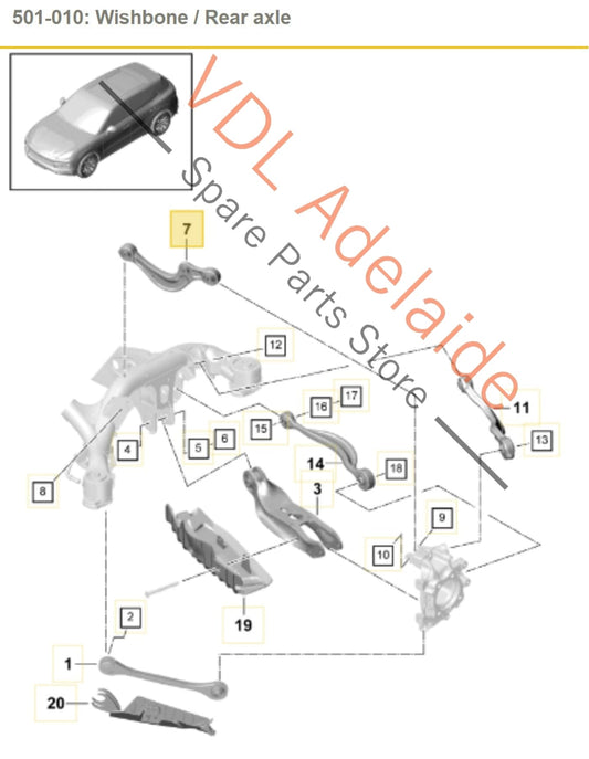 958505323G 4M0505361G Porsche Cayenne E3 Audi Q7 Q5 Rear Upper Suspension Wishbone Control Arm 958505323G 4M0505361G