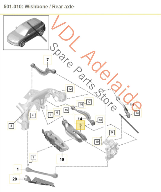 958505311J 4M0505311J Porsche Cayenne E3 Audi Q7 Rear Lower Suspension Wishbone Control Arm 958505311J 4M0505311J