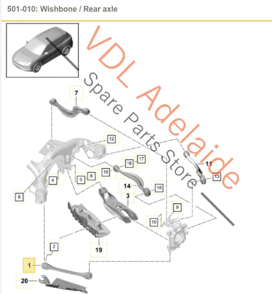 4N0505425 958505291D 958505292D Porsche Cayenne E3 Audi Q7 Rear Lower Suspension Wishbone Control Arm 4N0505425 958505291D 958505292D