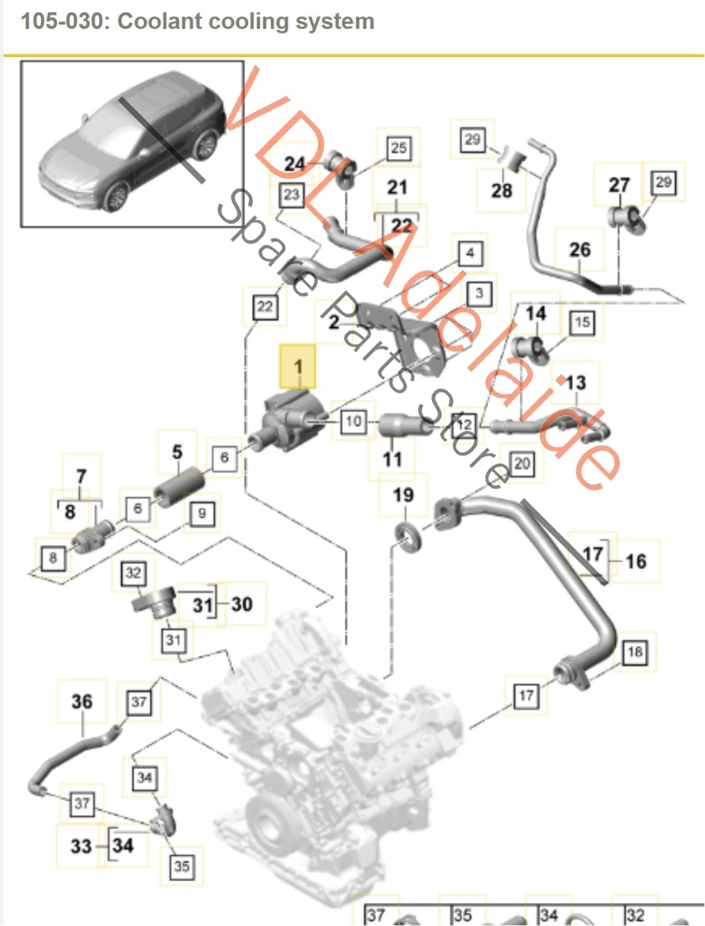 9A7121601 06H121601P 06H121601L Porsche Cayenne E3 Additional Secondary Coolant Electric Pump 9A7121601 06H121601P 06H121601L