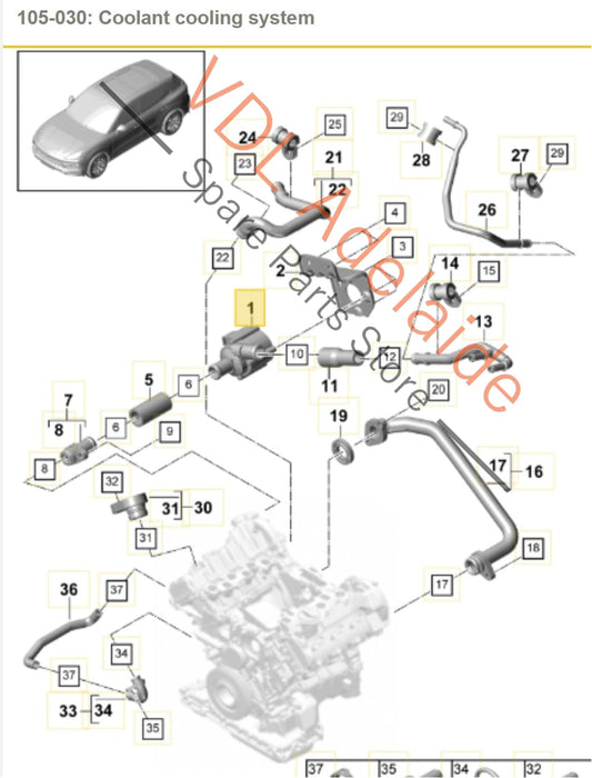 9A7121601 06H121601P 06H121601L Porsche Cayenne E3 Additional Secondary Coolant Electric Pump 9A7121601 06H121601P 06H121601L