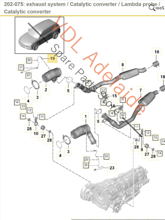 95890626520 PAB906265H 4M8906265H Porsche Cayenne E3 9YA 9YB Oxygen Sensor Downstream Right Side 95890626520 PAB906265H 4M8906265H