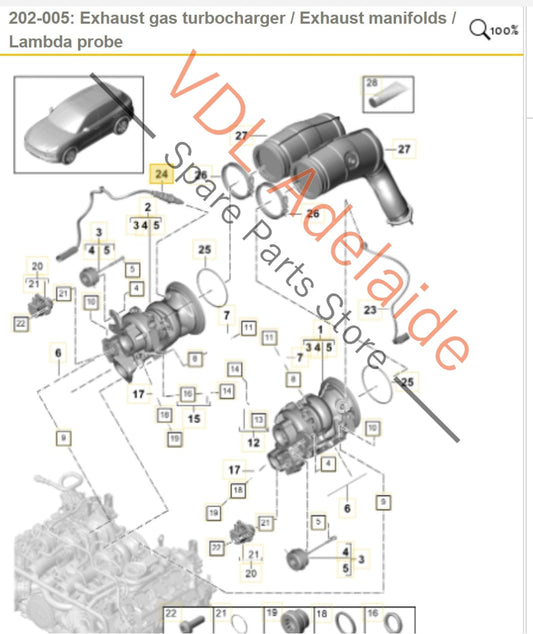 PAC906265B 9A790626520 06M906265 Porsche Cayenne E3 9YA 9YB Oxygen Sensor Upstream Right Side PAB906265B 9A790626520 06M906265