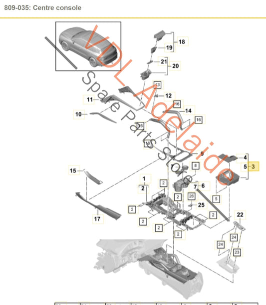 9Y0863383H 9Y0863301 Porsche Cayenne E3 9Y Centre Console Armrest Storage Compartment Trim & Rubber Mat 9Y0863383H 9Y0863301