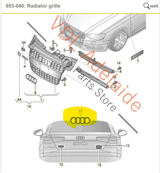 8T0853742D 8T0853742D2ZZ Audi A4 B8 8K Sedan Boot Badge Emblem 8T0853742D