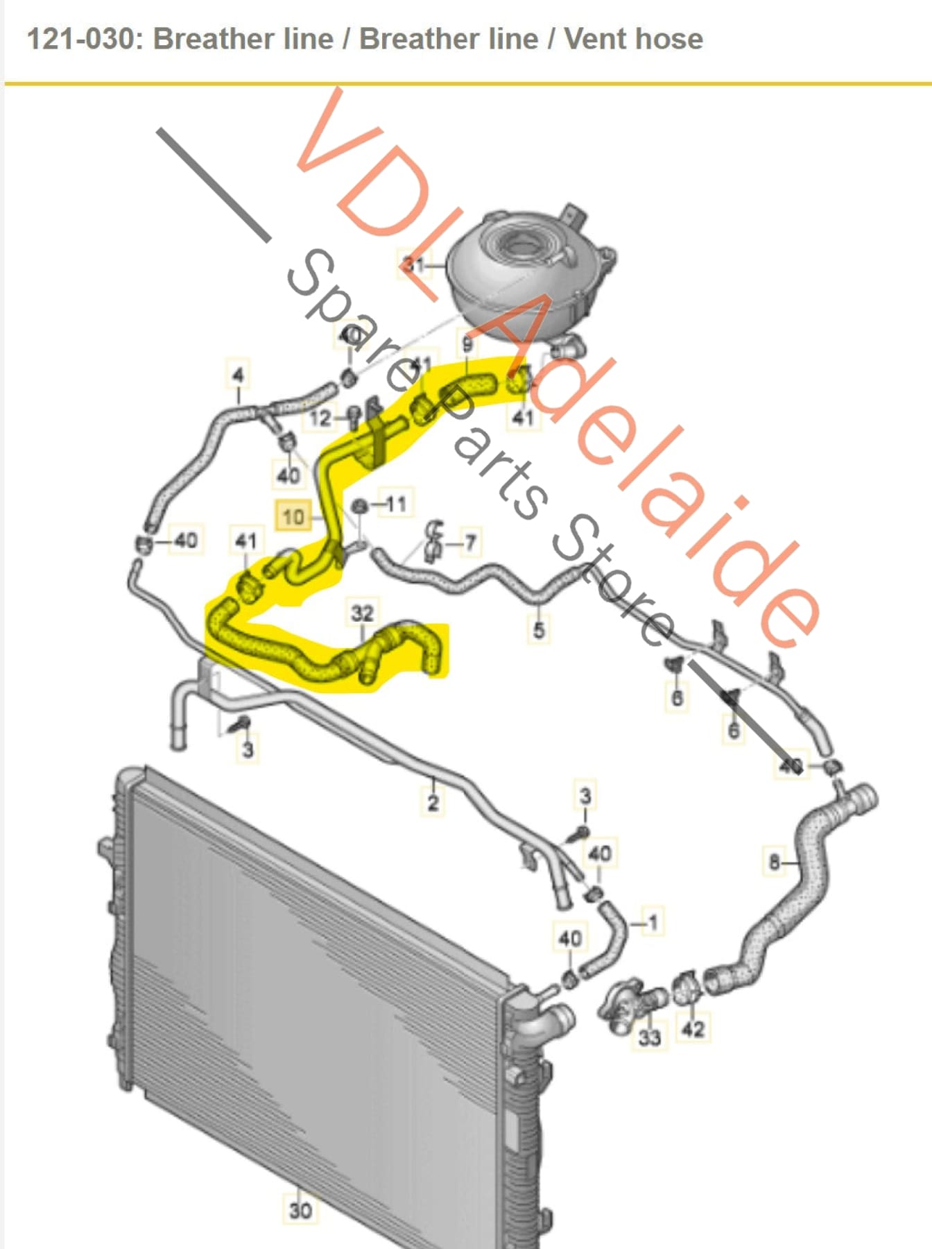 8V0121075 07K121109C Audi RS3 Coolant Pipe 8V0121075 07K121109C