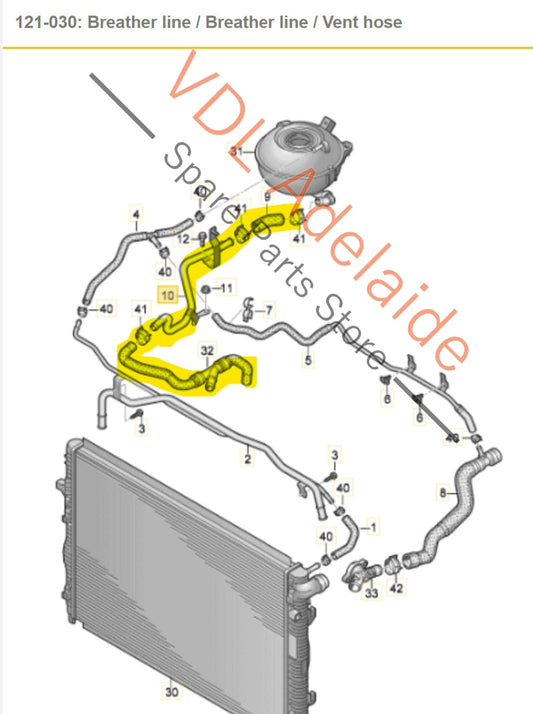 8V0121075 07K121109C Audi RS3 Coolant Pipe 8V0121075 07K121109C