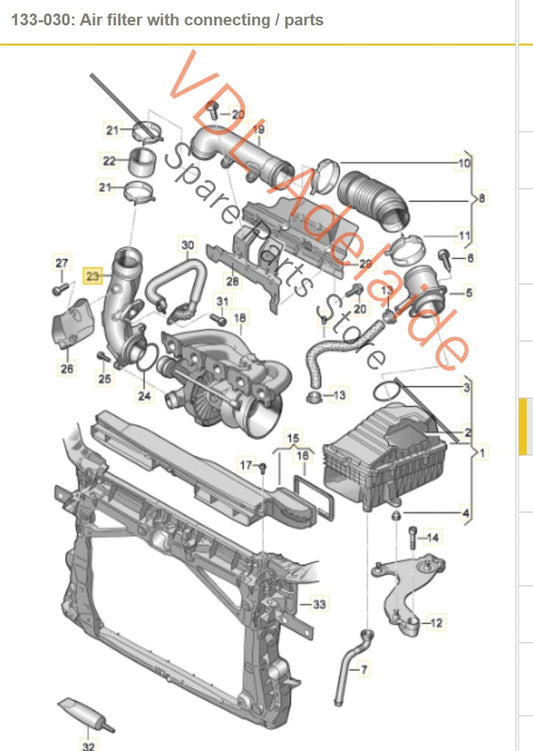 07K133359D Audi RS3 CZGB Alloy Inlet Manifold Pipe 07K133359D