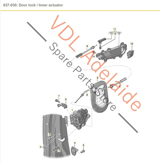 8K0839020E 8K0839020E7PE Audi A4 B8 Right Side Passenger Interior Door Handle Pull Trim 8K0839020E
