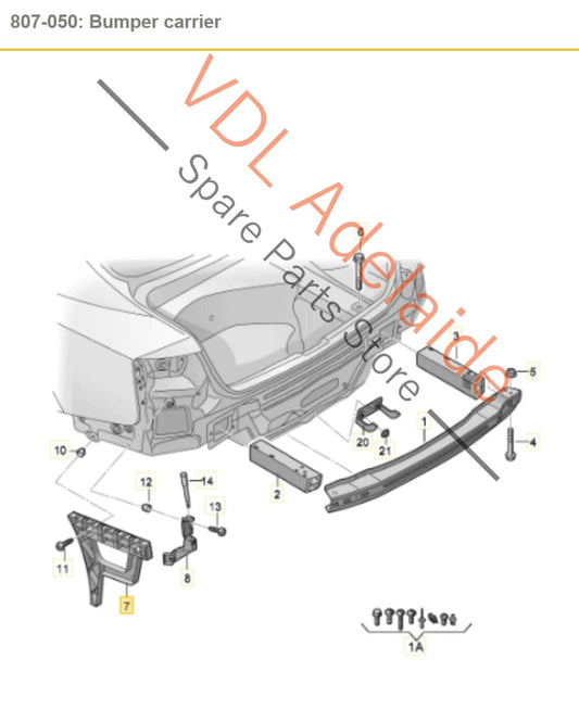 8K5807453A Audi A4 B8 Rear Left Side Bumper Mounting Bracket 8K5807453A